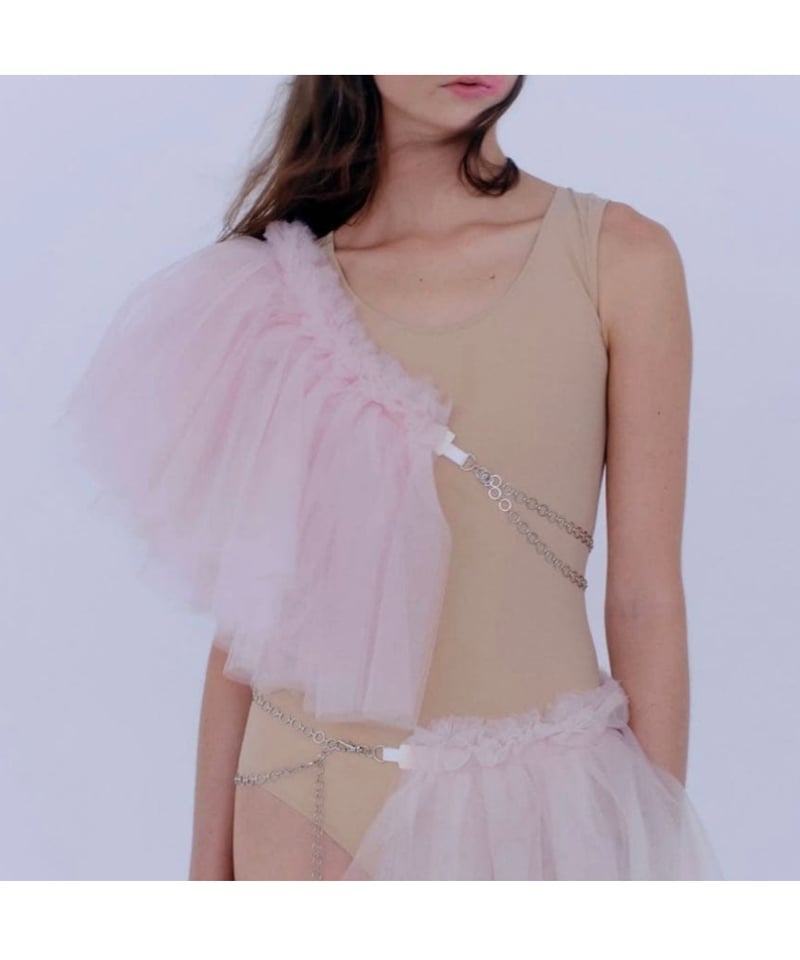 KISHIDAMIKI - tulle chain belt / チュール tulle chain belt (pink-short) | KISHIDAMIKI