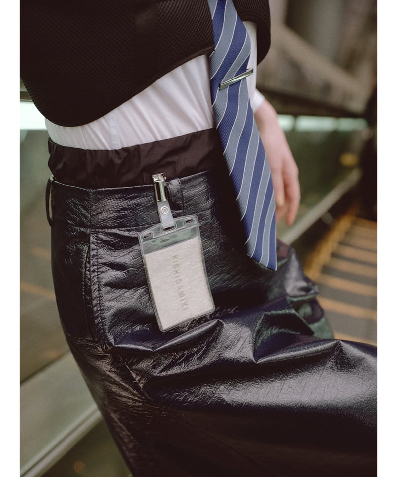 faux leather midi skirt - blue | KISHIDAMIKI