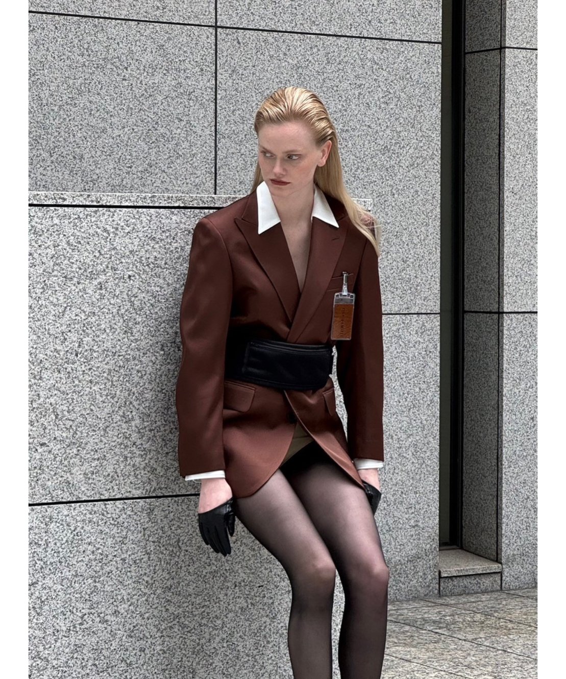 tailored over jacket with ID - brown | KISHIDAMIKI tailored over jacket with ID - brown | KISHIDAMIKI