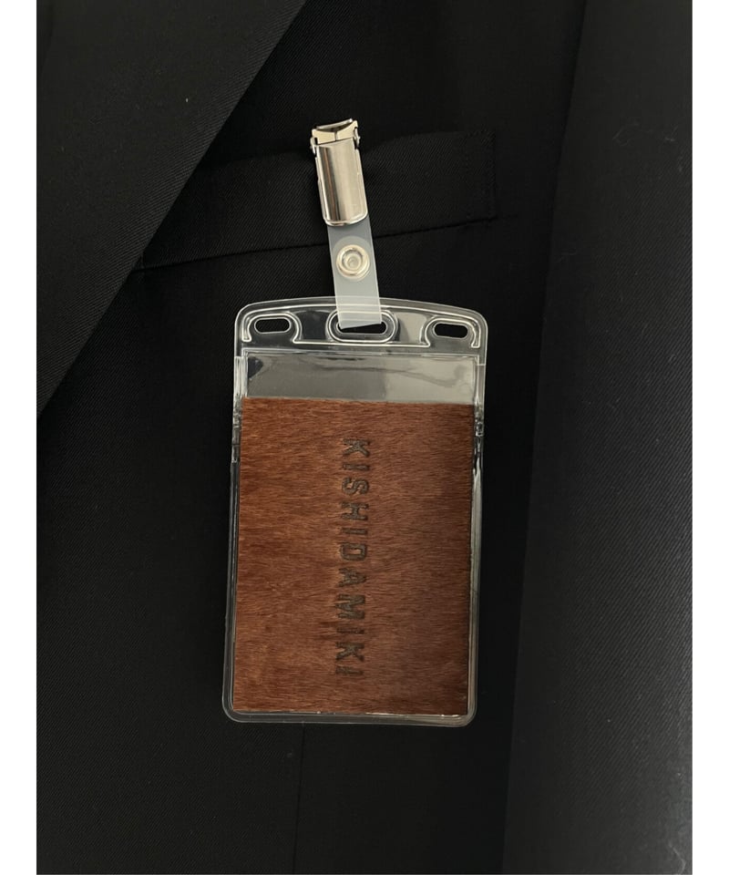 tailored over jacket with ID leather card （bl