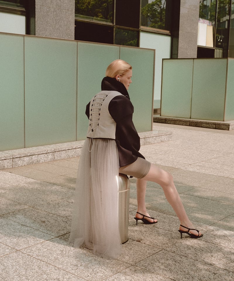 tec tulle dress - grey | KISHIDAMIKI tec tulle dress - grey | KISHIDAMIKI