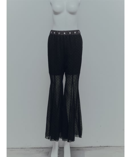 polka dot flare trousers