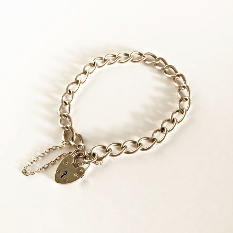 イギリス ヴィンテージ パドロック スターリングシルバー チェーン