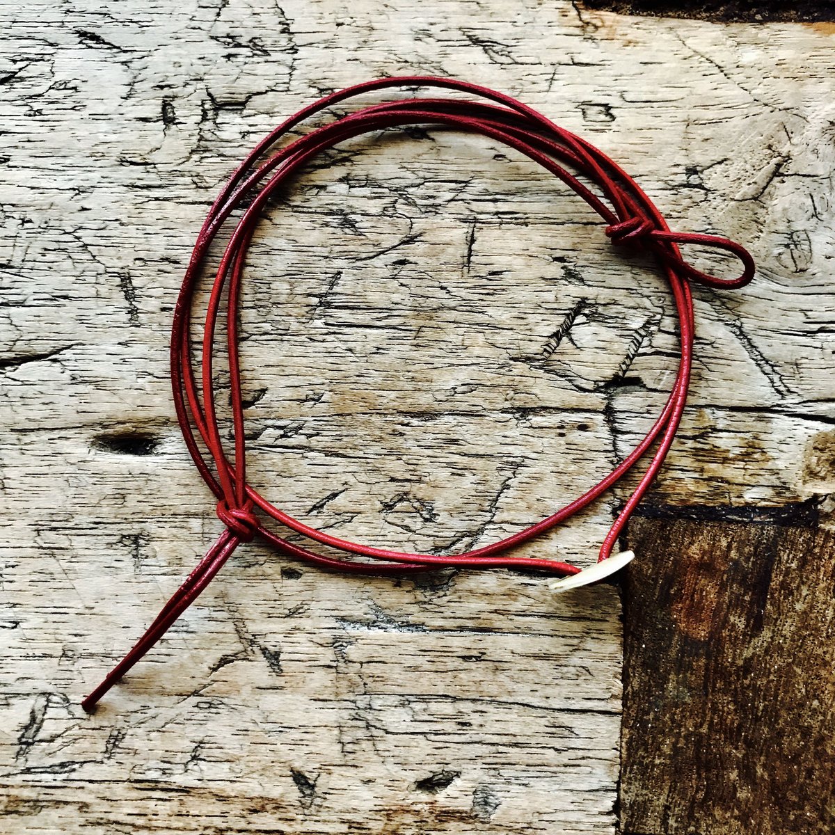 RED革紐2連ブレスレット | auseklis☆