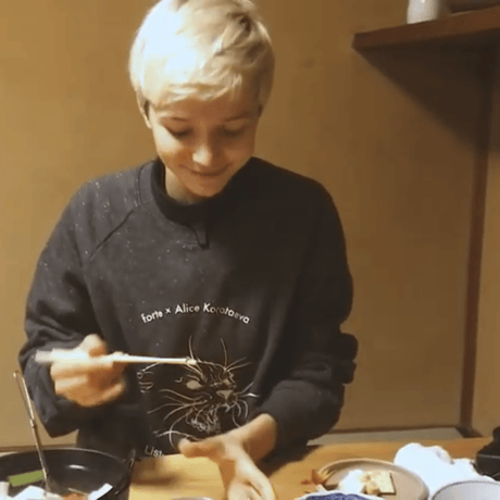 forte×Alice Korotaeva Raglan Organic Sweatshirt(Twist Black)裏起毛←UK