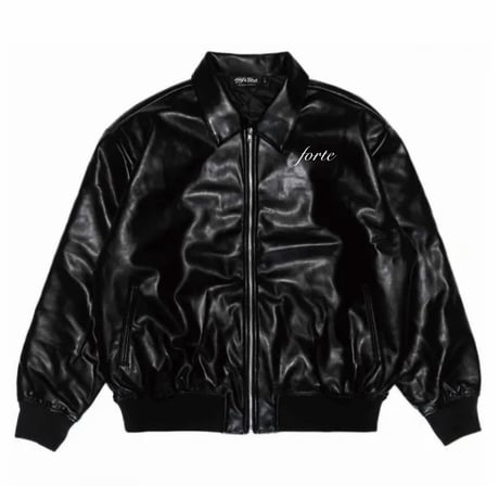 【24時間限定】forte Official Logo Embroidery PU Leather Jacket