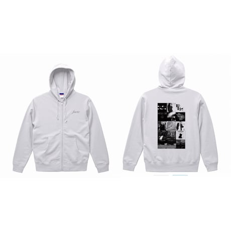 forte HAIIRO DE ROSSI"Legacy"Full Zip Hoodie(Black/White)裏パイル