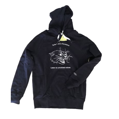 forte×Alice Korotaeva Unisex Pullover Organic Hoody(Navy)裏起毛←UK