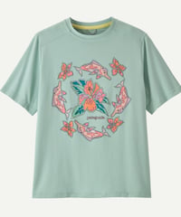 パタゴニア　キッズ・キャプリーン・シルクウェイト・Tシャツ（Riverbloom: Thin Iceカラー）patagonia