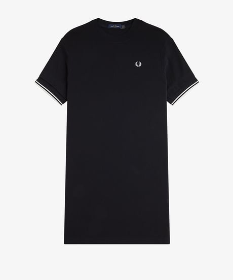 フレッドペリー　FREDPERRY  ウィメンズ  Tipped Pique T-Shirt Dress（ ブラックカラー )