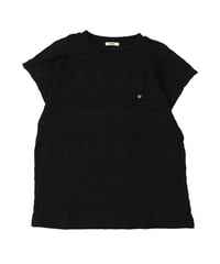 FITH   Scalloped Jacquard French-sleeve Tee(LADIES)  ブラックカラー