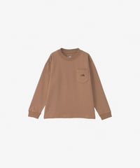 ザ・ノース・フェイス　キッズ　ロングスリーブポケットティー  ( ユーティリティブラウンカラー）