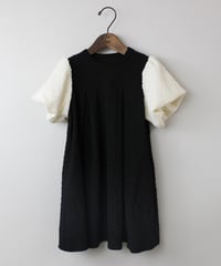 マルーク    シャーリングクシュクシュバルーンスリーブワンピ　    ( クロ系 カラー）maarook