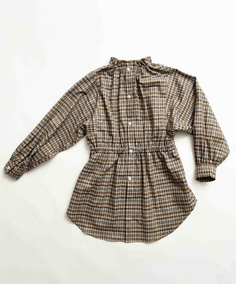 アーチ＆ライン　OG CHECK FRILL BLOUSE　  (  ベージュ  )　arch&line
