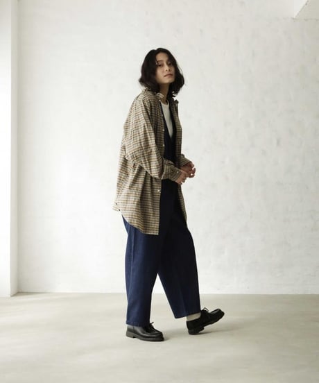 アーチ＆ライン　OG CHECK FRILL BLOUSE　  (  ベージュ  )　arch&line