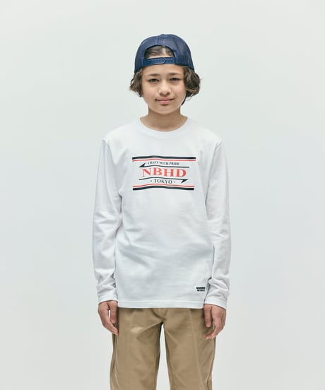 ネイバーフッド　neighborhoodONE THIRD(KIDS)   OT . TEE LS-5（ ホワイトカラー ）