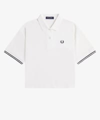 フレッドペリー  FRED PERRY   Sheer Tipped Polo Shirt (  SNOW WHITE カラー）