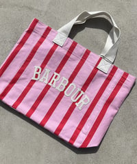 Barbour  Emily Stripe Tote Bag  ( ストライプ ピンクカラー）バブアー