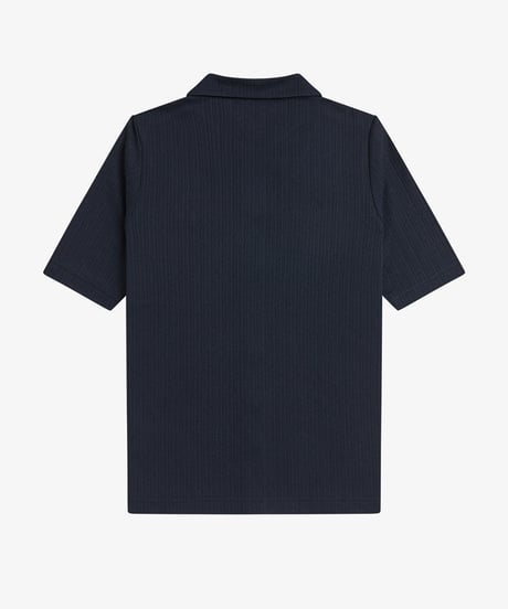 フレッドペリー FRED PERRY    Button Through Sheer Rib Polo Shirt     (   NAVY カラー   )