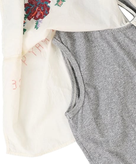 ゴートゥーハリウッド  Go to Hollywood  Striped Collar Sleeveless Tee(LADIES)   GRAYカラー