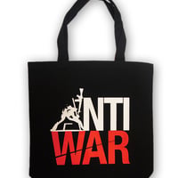 Tote bag-Mサイズ(Black)　絵柄“ANTI WAR”