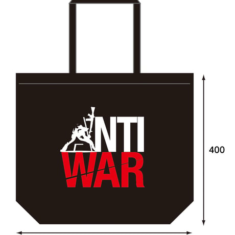 Tote bag-Lサイズ(Black)　絵柄“ANTI WAR”