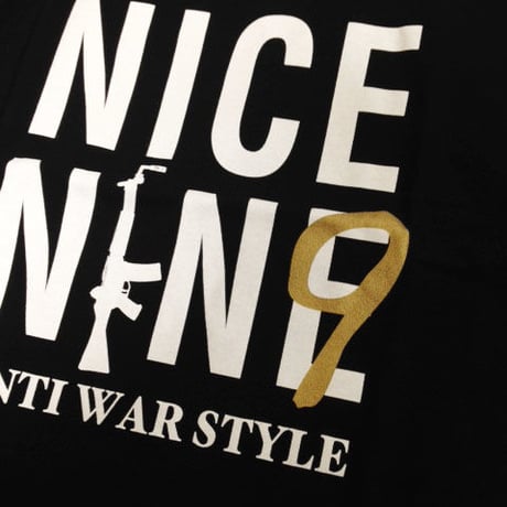 憲法9条“NICE NINE”Tee(Black×Gold/White)