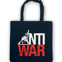 Tote bag-Mサイズ(Navy)　絵柄“ANTI WAR”