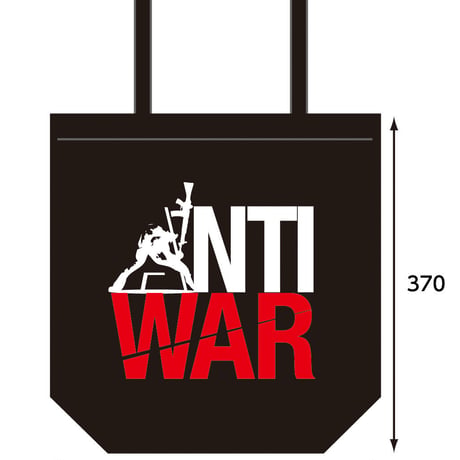 Tote bag-Mサイズ(Navy)　絵柄“ANTI WAR”