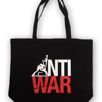 Tote bag-Lサイズ(Black)　絵柄“ANTI WAR”