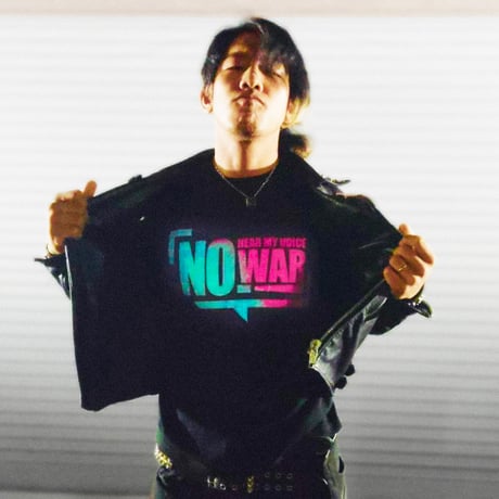 “NO WAR!”speech balloon design Tee（BLACK）