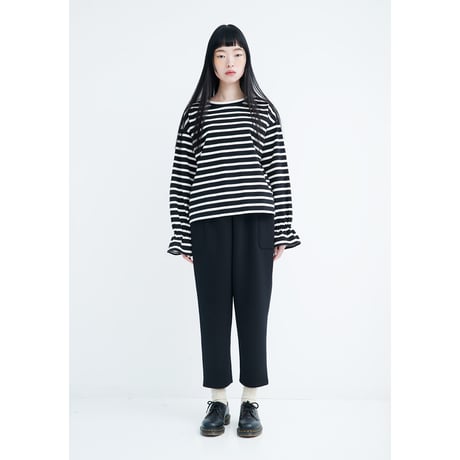 Border Crew neck Cut and sew