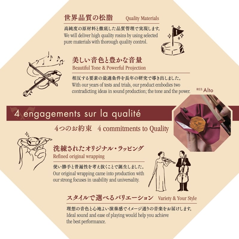 松脂】 Archet R04:Ténor / アルシェ テノール | 文京楽器オンラインストア