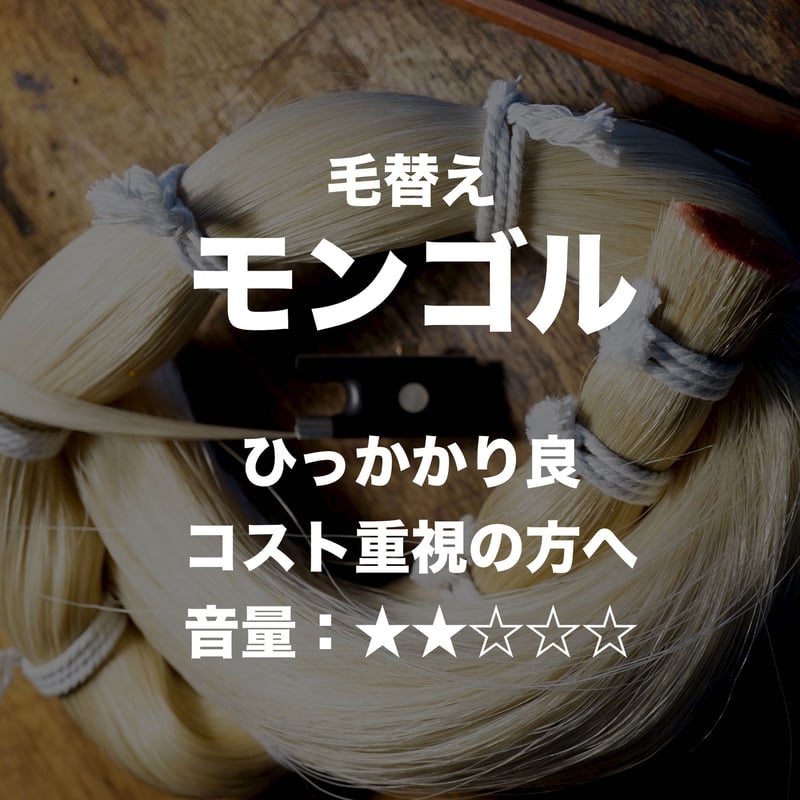 ヴァイオリン・ヴィオラ弓】宅配 毛替え モンゴル | 文京楽器