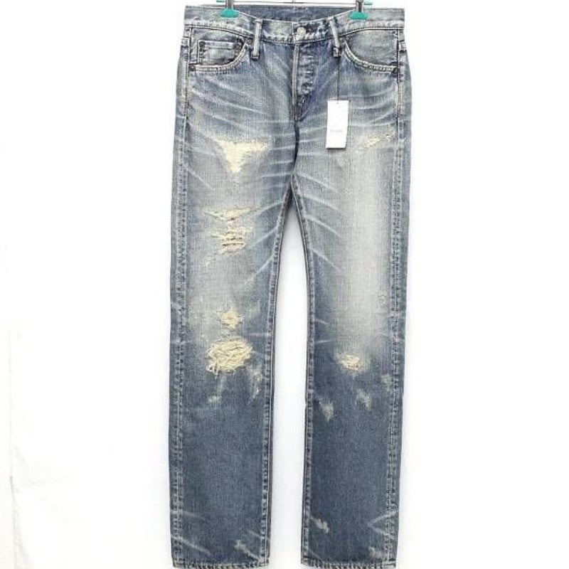 TMT ティーエムティー CRUSH DENIM STRAIGHT クラッシュ デニムインディ...