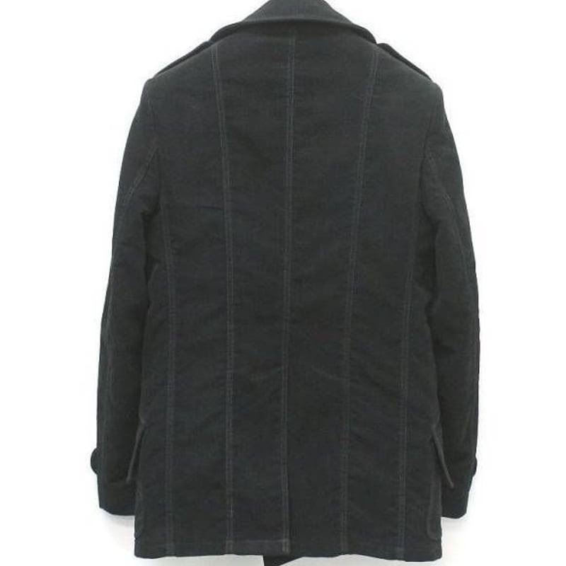 マルタンマルジェラ10 モールスキンショールカラーPコート ブラック 46サイズ