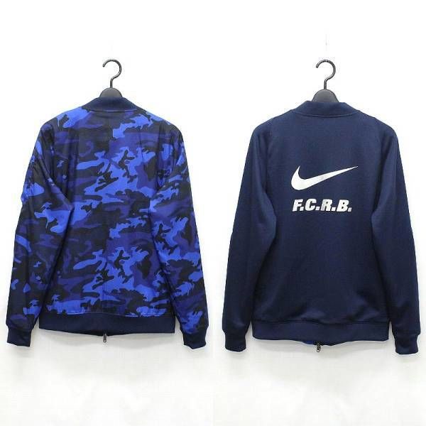 16SS FCRB×NIKE DRI-FIT REVERSIBLE KNIT WARM UP JACKET M 紺