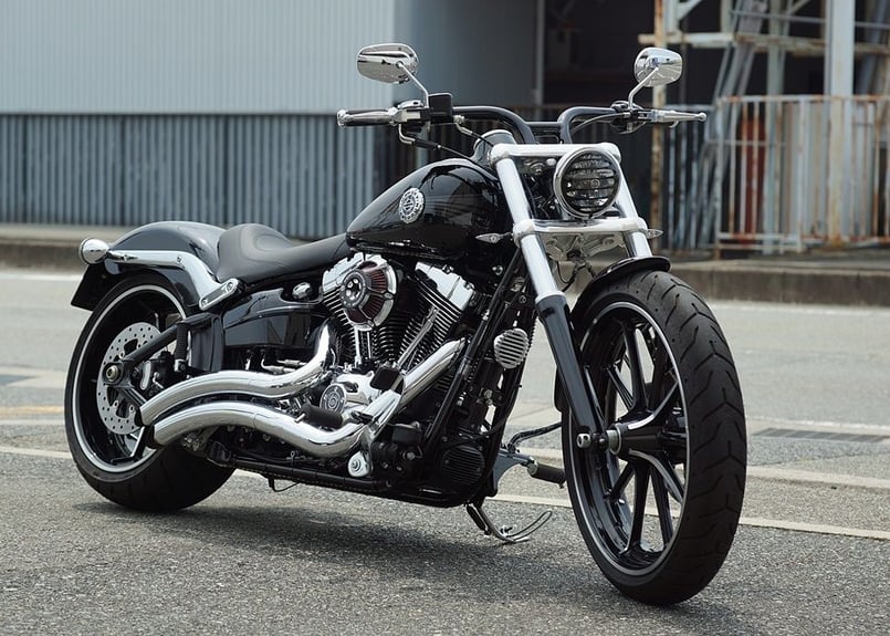 fxsb ハーレー　ハンドル　ポスト　ブレイクアウト ブレイクアウト専用 ハンドルバー（クロームメッキ） | custom factory