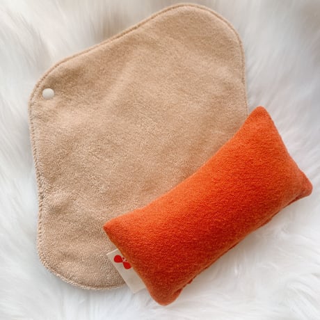 《新商品》organic cottonパイル生地【ロングサイズ】トルマリンの力で子宮を温める！ポケット付き✴︎とるライナー〔単品〕
