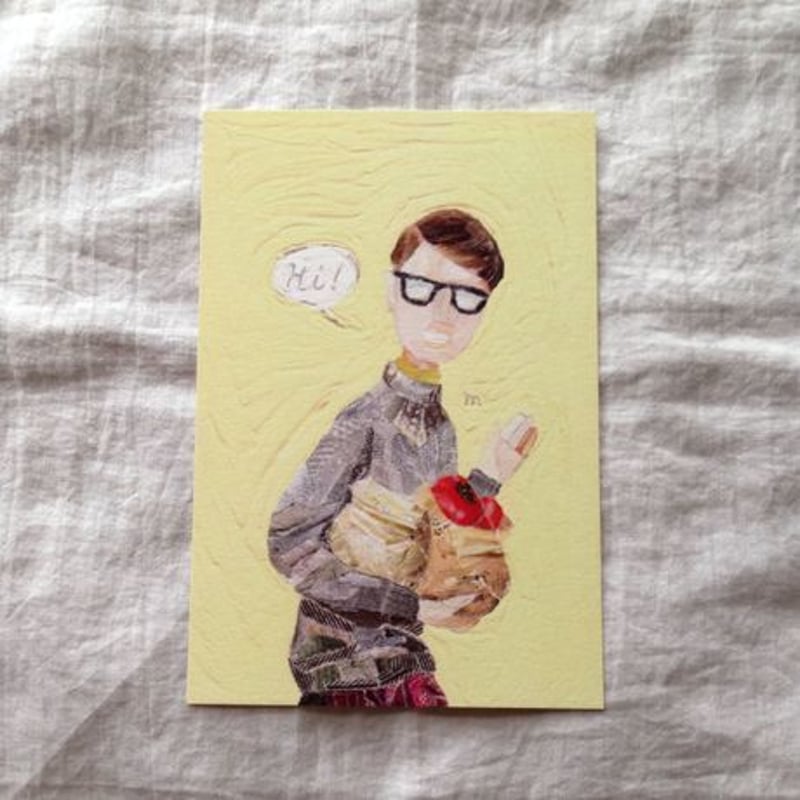 おにぎり 少年マンガ アートポストカード ほのぼの猫のポストカード 1月 睦月 二十四節気 絵葉書