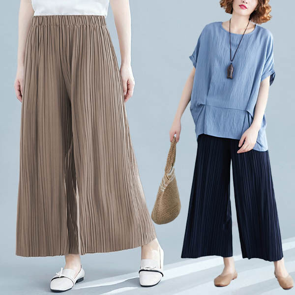 ENFOLD リネンライク ゴムジョッパーズ パンツ テーパード