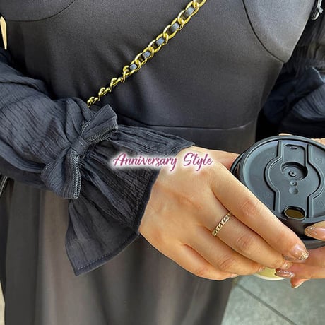 ワンピース 2L-5L 黒 ロング ぽっちゃり 大きいサイズ 大人可愛い YT-22336 レディース キャンディー袖 リボン スクエアネック 春