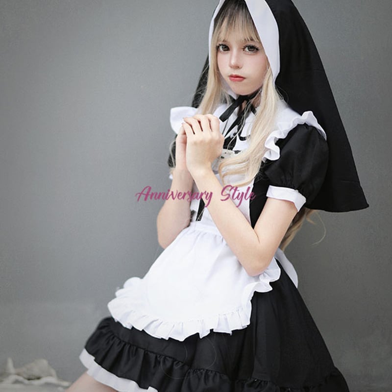 メイド服 ロリータ ドレス ワンピース S M L 2L 3L 4L 5L 6L LYG