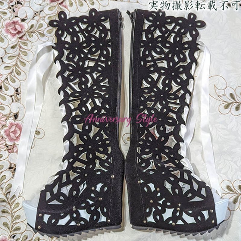 エトロ黒色花柄ロングブーツ エトロ黒色花柄ロングブーツ