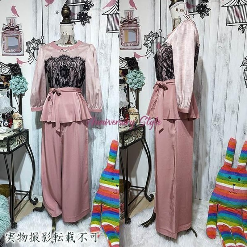 パンツスーツ レディース ピンク 2L (L寄り) 3L 即納 S M L 4L