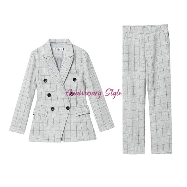 THE SUIT COMPANY チェック柄パンツスーツ THE SUIT COMPANY sheチェック柄 パンツスーツ