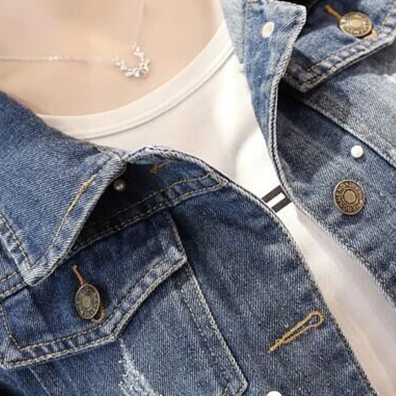 【未使用タグ付】組曲　パールボタンデニムジャケット　ネイビー　新品　XS 美品 無印良品 オーガニックコットン デニムジャケット Gジャン