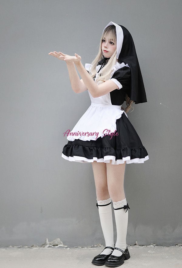 【みーにゃん】ロリータドレス M サイズ メイド服 ロリータ ドレス ワンピース S M L 2L 3L 4L 5L 6L LYG