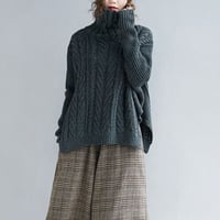 セーター グレー オフタートル ケーブル編み ゆったり ニット 秋 冬 97558876 トップス レディース