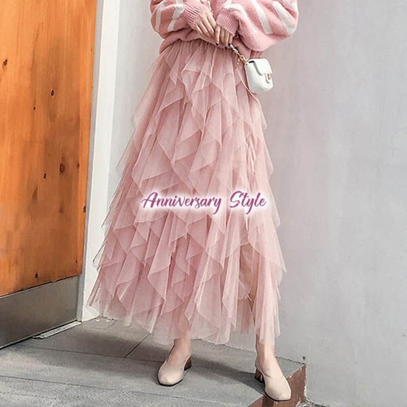 ジャンティ　チュールフリルスカート（ピンク・グレー） ジャンティ チュールフリルスカート（ピンク・グレー） ジャンティ